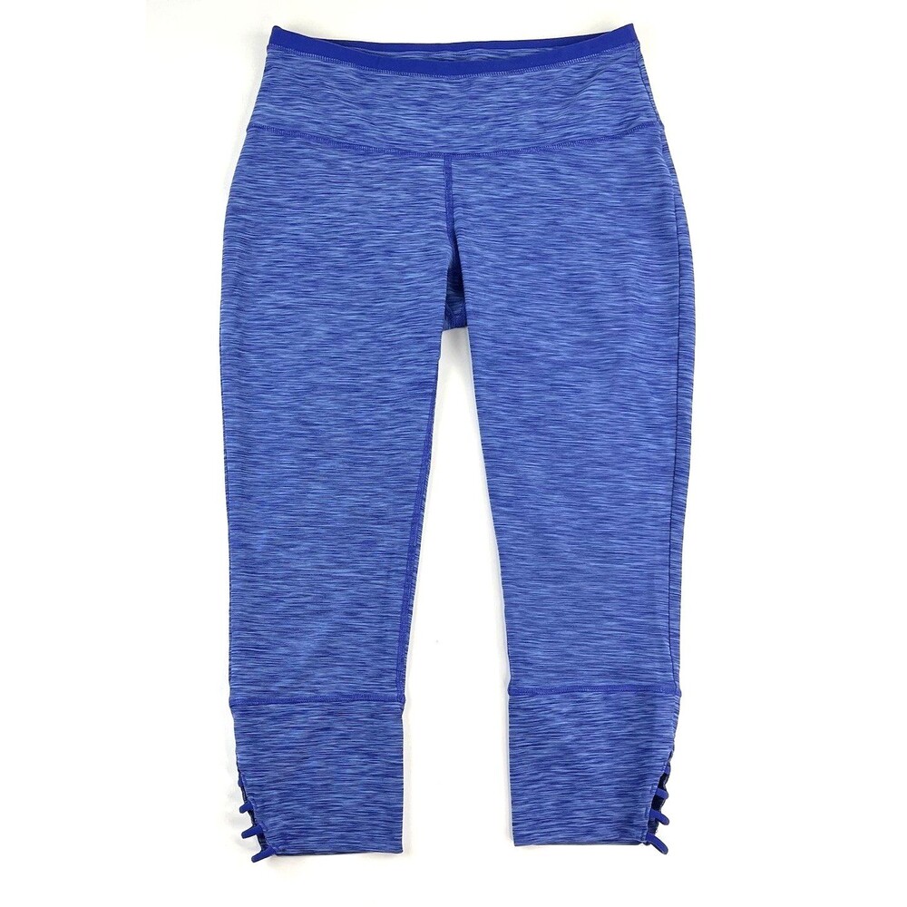 Prana Womens Sz M Blue Violet Tori Capri Cropped Leggings Performance Knit 21"